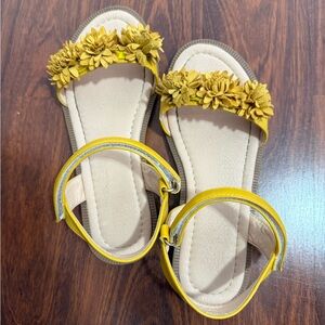 Yellow Floral Sandals size 1 girl